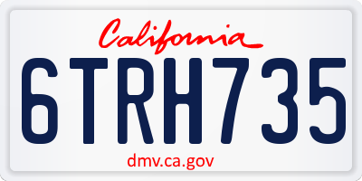 CA license plate 6TRH735