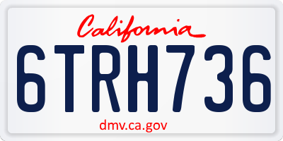CA license plate 6TRH736