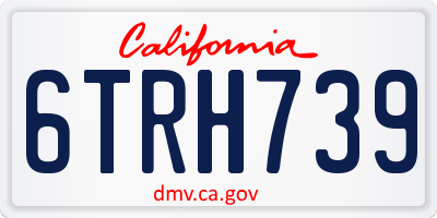 CA license plate 6TRH739
