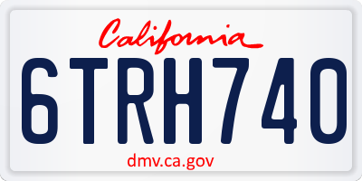 CA license plate 6TRH740