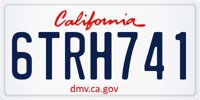 CA license plate 6TRH741