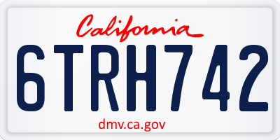 CA license plate 6TRH742
