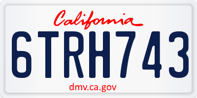 CA license plate 6TRH743