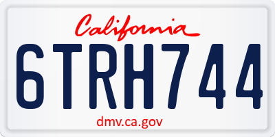 CA license plate 6TRH744