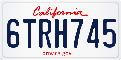 CA license plate 6TRH745
