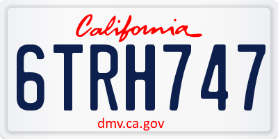 CA license plate 6TRH747