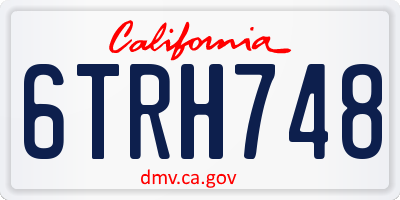 CA license plate 6TRH748
