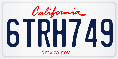CA license plate 6TRH749