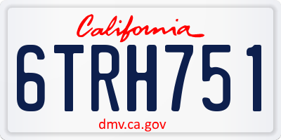 CA license plate 6TRH751