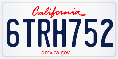 CA license plate 6TRH752