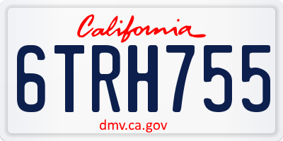 CA license plate 6TRH755