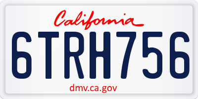 CA license plate 6TRH756