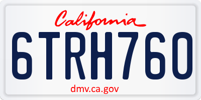 CA license plate 6TRH760