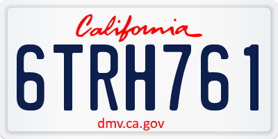 CA license plate 6TRH761