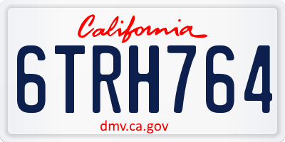CA license plate 6TRH764