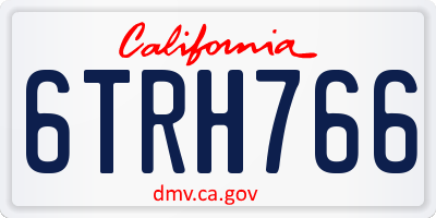 CA license plate 6TRH766