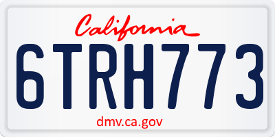 CA license plate 6TRH773