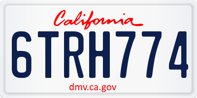 CA license plate 6TRH774
