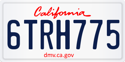 CA license plate 6TRH775