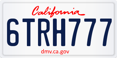 CA license plate 6TRH777