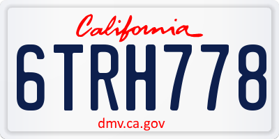 CA license plate 6TRH778