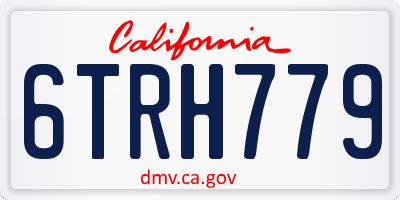 CA license plate 6TRH779
