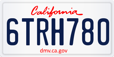 CA license plate 6TRH780