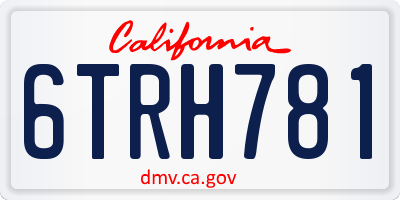 CA license plate 6TRH781