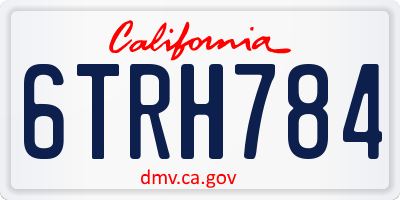 CA license plate 6TRH784