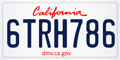 CA license plate 6TRH786