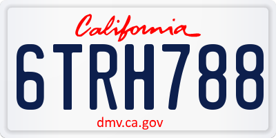 CA license plate 6TRH788