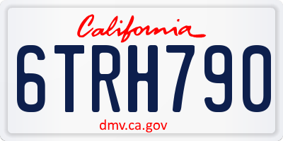CA license plate 6TRH790