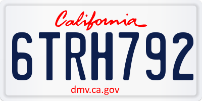 CA license plate 6TRH792