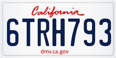 CA license plate 6TRH793