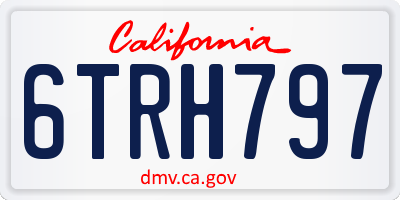 CA license plate 6TRH797