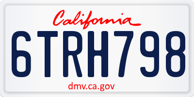 CA license plate 6TRH798