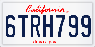 CA license plate 6TRH799