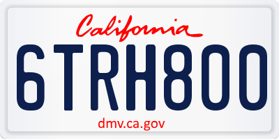 CA license plate 6TRH800