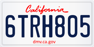 CA license plate 6TRH805