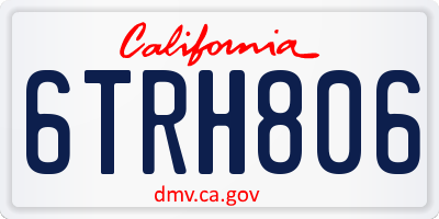 CA license plate 6TRH806