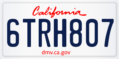 CA license plate 6TRH807