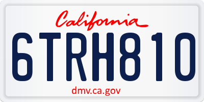 CA license plate 6TRH810