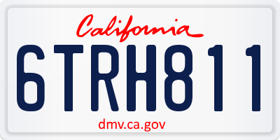 CA license plate 6TRH811