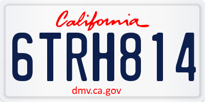 CA license plate 6TRH814