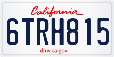 CA license plate 6TRH815