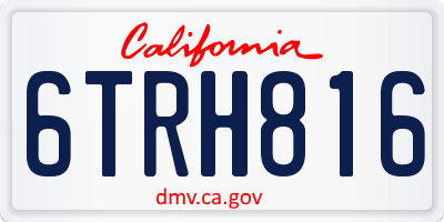 CA license plate 6TRH816