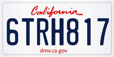 CA license plate 6TRH817