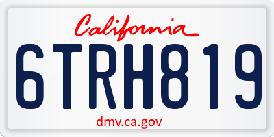 CA license plate 6TRH819