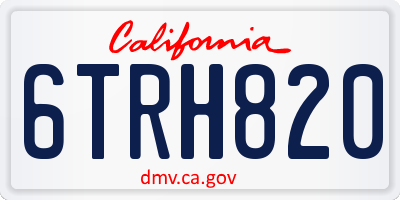 CA license plate 6TRH820