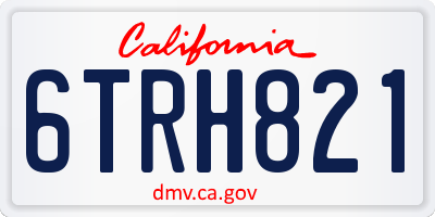 CA license plate 6TRH821